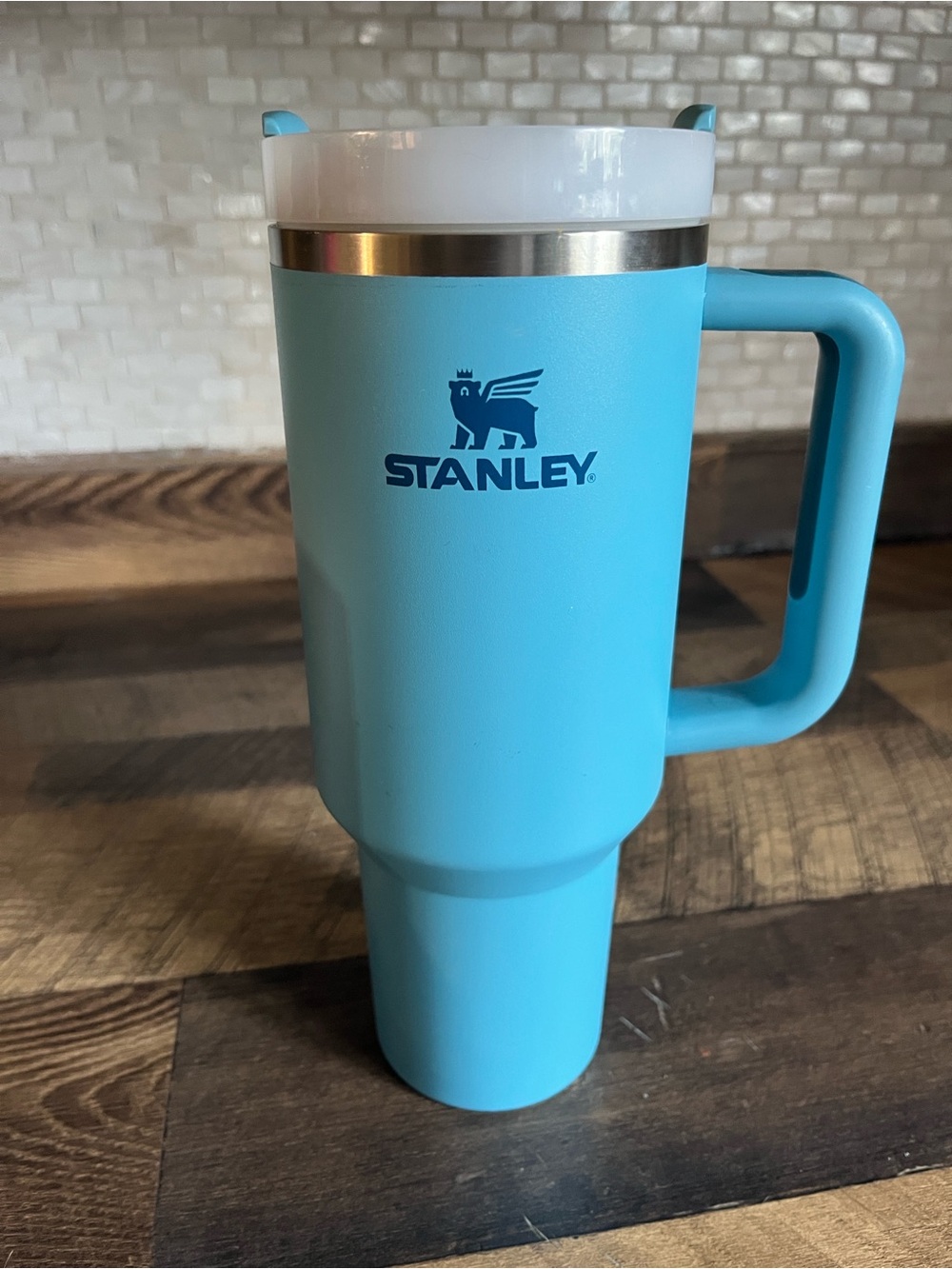 Stanley Turquoise Travel Mug with Handle